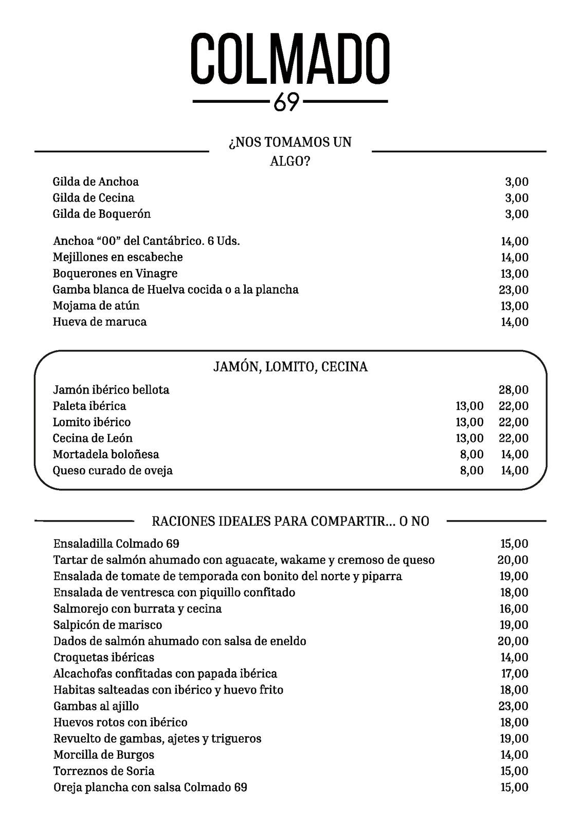 CARTA COLMADO